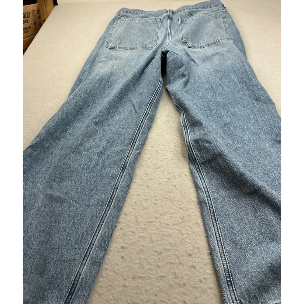Hollister Wide Leg Super Baggy Jeans Med Wash Relaxed Fit 34x34 Mens Blue Denim